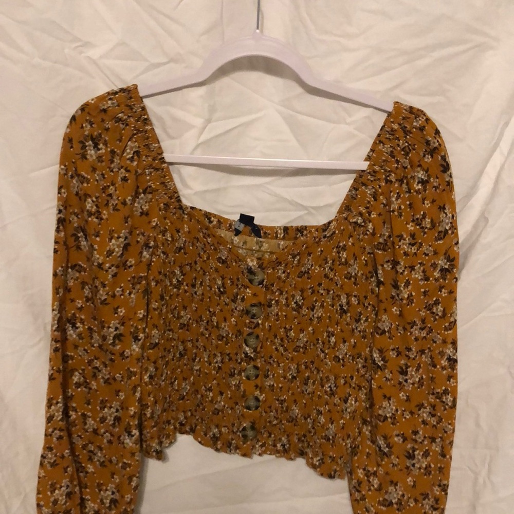 Yellow long sleeve blouse